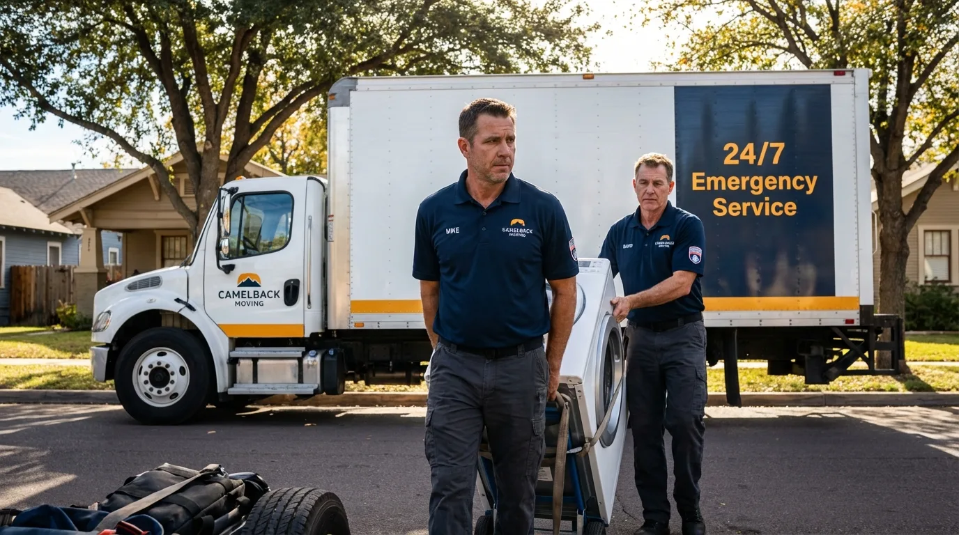 CamelBack Moving crew loading furniture in La Verne, CA